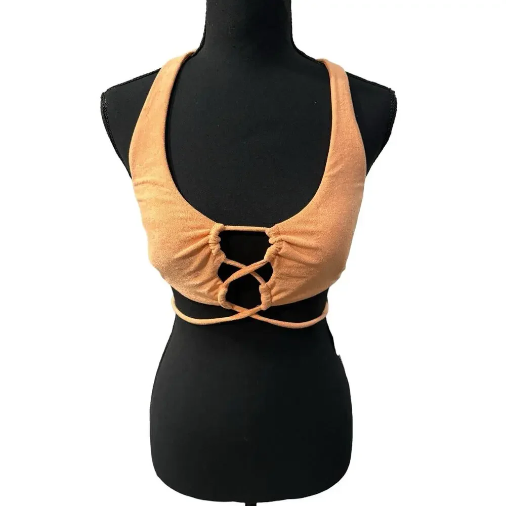 NWT! L*Space Terry Dax Bikini Top in Tangy - Size Large